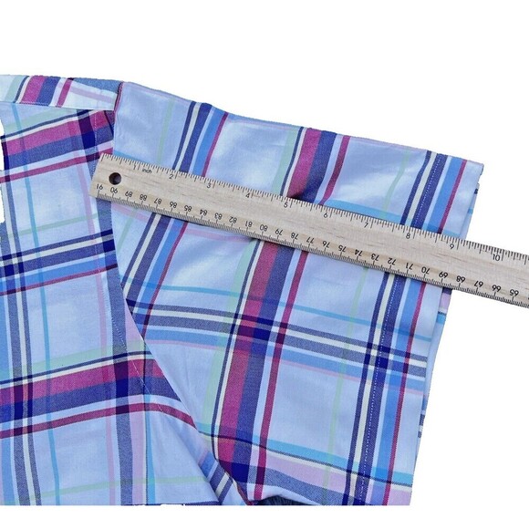 Ralph Lauren Short Sleeve Button Shirt Mens  Plaid Flesh Pony size L - Picture 7 of 12